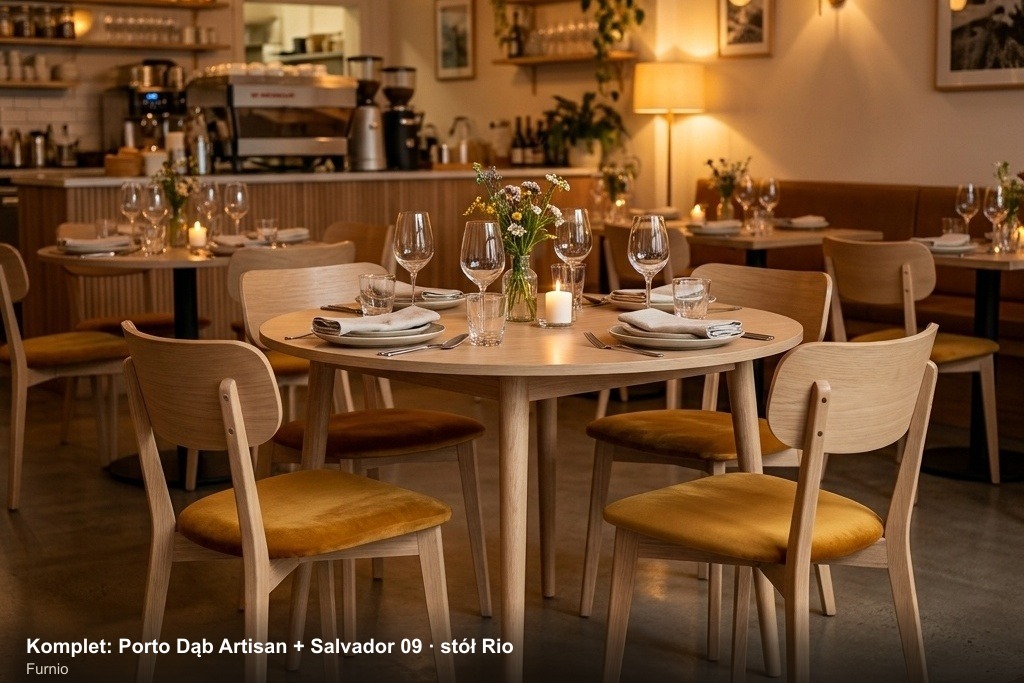 Komplet Porto Dąb Artisan + Salvador 09 + stół Rio